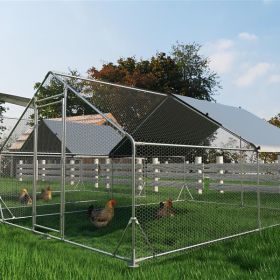Large Metal Chicken Coop Walk-in Poultry Cage (Option: Steel color)