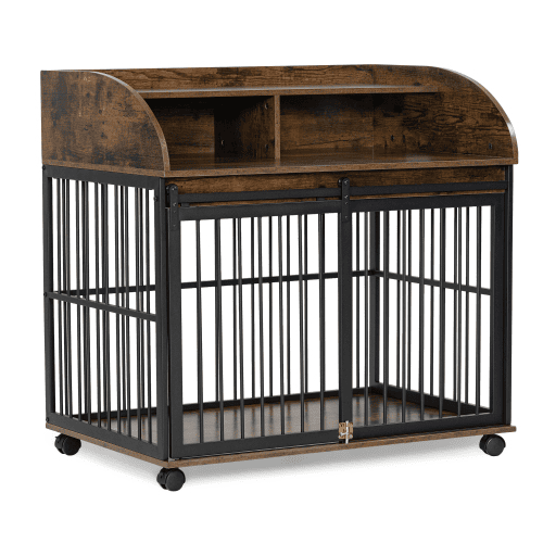 The Wooden Kennel Kennel Is Suitable For Medium-sized Dogs With Lockable Wheels The Wooden Kennel Kennel Is Suitable For Medium-sized Dogs With Lockable Wheels