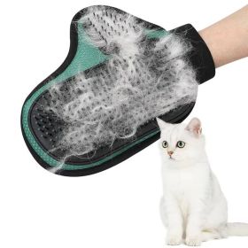 Cat Hair Removal Glove Pet Supplies Bath Massage Jerking Gloves Cat Dog Massage Bathing Cleaning Grooming Supplies Silicone Hair Sticking Removal (Color: Green)